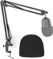 SUNMON Seiren Mini Boom Arm Mic Stand with Pop Filter, Adjustable Suspension Boom Scissor Arm Stand with Pop Filter for Razer Seiren Mini USB Streaming Microphone by