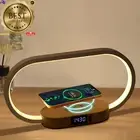Bedside Table Lamp with Wireless Charger, LED Night Light, Clock & USB Port
