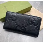 ♚KK SHOP♚ GUCCI JUMBO GG拉鏈銀包 739484 AABY0 1000