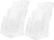 CAXUSD 2Pcs Transparent Mounted Office File Organizer Magazine Holder for Brochures Documents and Pamphlets Clear Display Rack for Efficient Office Storage