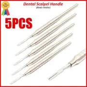 5Pcs Dental Surgical Scalpel Handle Round Straight blade holder Stainless Steel
