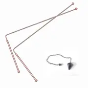 Copper Dowsing Rods, 99.9% Pure Copper Divining Rod for Tracing Spiritual Energy 2pcs( Includes 1 Pendulum ) As Shown