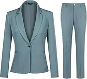 [YUNCLOS] Women's 2 Piece Office Work Suit Set One Button Blazer and Pants