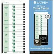 Lathem Thermal Time Clock Weekly Attendance Cards E8-100 pack of 100