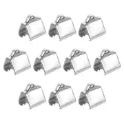 90Pcs Ribbon End Crimp Clamps, 6.5mm Pinch Cord End Clasp for DIY Making, Silver