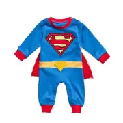 3-24 Months Baby Superhero Romper Short/long Sleeve Jumpsuit Costume Superman C 6-12 Months