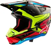 Alpinestars S-M5 Action 2 2024 Motocross Helmet, black-red-yellow, Size L for Men Black Red Yellow