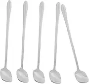 VALICLUD 5pcs Long Handled Stainless Steel Cocktail Mixing Spoons Square Head Stirrer for Coffee Cold Tea for Bar Use and Versatile Cocktail Supply