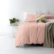 Park Avenue European Vintage Washed Cotton Quilt Cover Set Blush