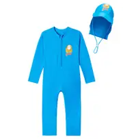 [Jellymallow] Jellymallow Lion rashguard swimsuit and sunhat set Y 3 blue