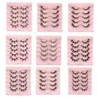 False Eyelashes Cat Eye Look Wispy Lashes Extension Volume Fuzzy Fake Eyelashes