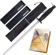 UBERSCHNITT Top Chef's 10' Knife Rod + Knife Guard Honing Steel Complete Kit (10)