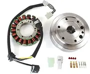 YDMON 32102-38F00 Flywheel Rotor Kit, Compatible with Arctic Cat 400 ATV Eiger 2002-2007, Automotive Flywheel Stator Kit & Gasket Replacement Part 32101-38F01