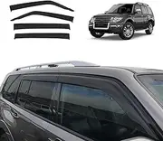 OAD4X4 Weathershields Compatible with Mitsubishi Pajero 2000-2021, Injection Weather Shields Window Visors Wind Deflectors Sun Rain Guard 4PCS Set