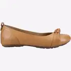Hush Puppies Jada Knot Ballerina Womens Fashion Casual Smart Shoe Tan