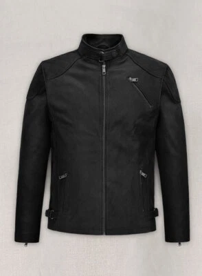 Celebrity Dylan McDermott Hostages Leather Jacket Rich Black Real Lambskin Coat
