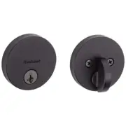 Kwikset Uptown Black Round Single Cylinder Deadbolt with Smart Key