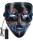 Halloween LED Glow Mask 3 Modes EL Wire Light Up The Purge Movie Costume Party