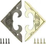 ECSiNG 40PCS Wooden Box Corner Protector Vintage Corner Guard Metal Edge Cover Furniture Table Edge Decoration for Jewelry Box Storage Box Antique Bronze & Gold