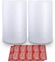 Bubble Cushioning Wrap Roll 2 Pack 3/16" Air Bubble 12 Inch x 74 Feet Total, ...