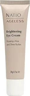 Natio Australia Ageless Brightening Eye Cream 20g - Plumping Eye Cream for Ageing Skin, Suitable for All Skin Types - Rosehip Oil, Aloe Vera and Shea Butter - Made in Australia