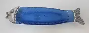 Pottery Barn Dory Fish Catchall - Blue colored glass, zinc alloy and brass CUTE!