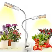 Grow Light for Indoor Plants LED Plant Growing Light LED Plant Grow Light Sunlike Full Spectrum 45W E27 Dual Head Flexible Gooseneck for Greenhouse flower Phyt