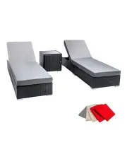 [Gardeon] 3 Piece Wicker Outdoor Lounge Set