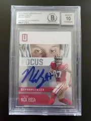 Nick Bosa 2019 Panini Unparalleled Rookie Focus 3 Beckett Autograph 10 49ers