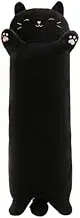 Black Cat Pillow Long Body Pillow for Bedtime Room Decor Home Decoration Cushions (90cm)