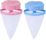 Ezonedeal Lint Catcher for Laundry,Pet Hair Remover for Laundry,Washing Machine Lint Catcher Floating Mesh Bag,Reusable Hair Filter Washer Lint Trap Net - Laundry Hair Catcher (2 X (1X Blue 1X Pink))