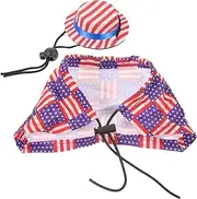 1 Set Cape Hat Set Hamster Headwear Pet Small Hat Hamster Pet Patriotic Costume Cloak Mini Chinchilla Supply