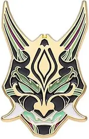 [Pinstant] Mandrill Mask Genshin Impact Video Game Anima Manga 2" Enamel Pin Badge, 2 Inches Tall, Enamel, metal