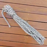 8.3m x 14mm Black/White Polyester Double Braid Sheet Boat Marine Rope Dock Line