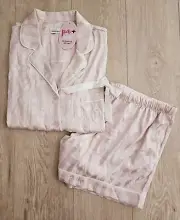 Peter Alexander Ladies Champagne Hearts Satin Shortie Set Size 1+ (16-18) BNWT