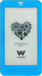 Woxter Scriba 195 S E-Book - Blue Compact Reader of Electronic Books of 4.7 Inches (960 x 540, E-Ink Pearl White Screen, EPUB, PDF) 4 GB, More Than 2000 Books, Store Blue Colour