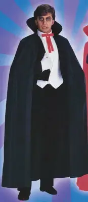 DRACULA VAMPIRE CAPE halloween fancy dress Black Cloak Costume