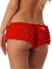 LSFYSZD Women’s Mesh Ruffle Lace Cheeky Boyshorts Panty Booty Shorts Burlesque Retro Underwear Dance Bloomers Slip Shorts
