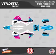 Graphics Kit for Husqvarna TX300, FX350, FX450 (2019-2022) Vendetta-Cyan Magenta