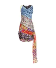 Marine Serre Patchwork Pattern Mini Dress EU38,EU36 Multicolor