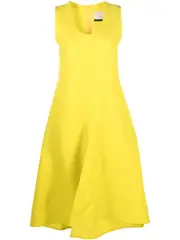 [Calcaterra] scoop-neck midi dress 38 Yellow