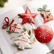 5Pcs Christmas Tree Decor Hanging Decor Iron Art Xmas Tree Gift Bell Pendant