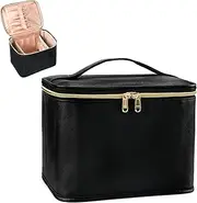 Makeup Bag,OCHEAL Travel Makeup Bag Organizer Cosmetic Bags for Women Washable Make Up Bag Organizer Case Toiletry Bag for Traveling -Large,Black