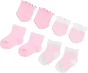 [ANDRESLAD] 4 Pairs Socks Glove Set Clothing Ankle Sock Newborn Ankle Sock Newborn Mitten Gloves Newborn Sock Sock Newborn Mittens Gloves Cotton Sock Sock