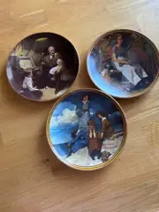 Knowles 3 Collectible Norman Rockwell Plates Limited Edition