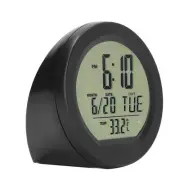 Car Digital Temperature Dashboard Clock Solar Powered Automatic Mini Car Dig LLI