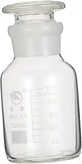 SOESFOUFU Wide Mouth Chemical Glass Reagent Bottle High Borosilicate Liquid Storage Bottle for Chemistry and Research Applications with Lid to Prevent Spatter