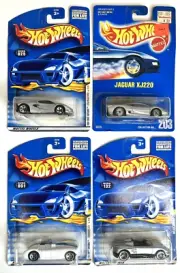 4 Hot Wheels Die Cast Jaguar XJ220 Lotus Project M250 Cunningham C4R MX48 Turbo
