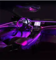 RGB Car Atmosphere Light Strip APP Sound Control Fiber Interior Ambient Lamp 1Pc (for: MG)