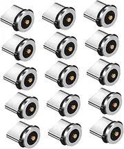 SHOWERORO 15Pcs Magnetic Adapter Tips Rotating Connector for Easy Charging Premium Aluminum Compatible with Android Phones Extend Charging Port Lifespan